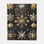 Chique zilver en goud sneeuwvlokken fleece deken (Voorkant)
