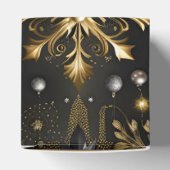 Chique zilver en goud sneeuwvlokken kubus bedankdoosjes (Bovenkant)