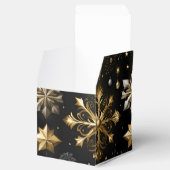 Chique zilver en goud sneeuwvlokken kubus bedankdoosjes (Geopend)