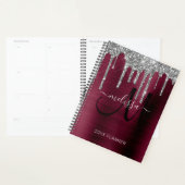 Chique Zilver Glitter Bourgogne Geborsteld Metaal Planner (Display)