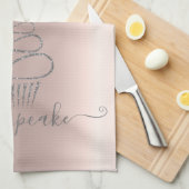 Chique Zilver Glitter Druppels Cupcake Roze Goud Theedoek (Quarter Fold)