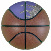 Chique Zilver Glitterdruppels Monogram Naam Basketbal (Rechts)