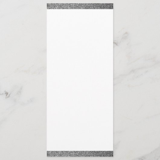 Chique zilver koninklijk blauw bruiloft menu (Achterkant)