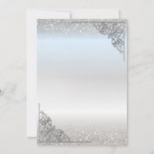 Chique zilver tiara, zilver stof Lijst quinceañera Kaart (Achterkant)