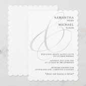 Chique zilveren ampersand minimalistische bruiloft kaart (Voorkant / Achterkant)