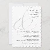 Chique zilveren ampersand minimalistische bruiloft kaart (Voorkant)