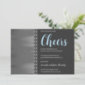 Chique zilveren Art Deco Nieuwjaar uitnodiging (Staand voorkant)