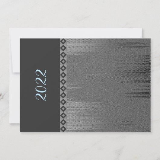 Chique zilveren Art Deco Nieuwjaar uitnodiging (Achterkant)