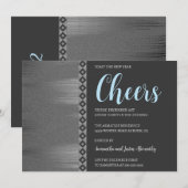 Chique zilveren Art Deco Nieuwjaar uitnodiging (Voorkant / Achterkant)