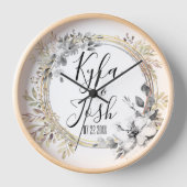 Chique zilveren bloemenkrans bruiloft gepersonalis (Voorkant)