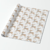 Chique Zilveren Boog Rendier Kerst Cadeaupapier (Uitgerold)