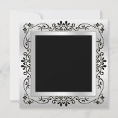 Chique zilveren decoratieve lijst 25ste verjaardag kaart (Achterkant)