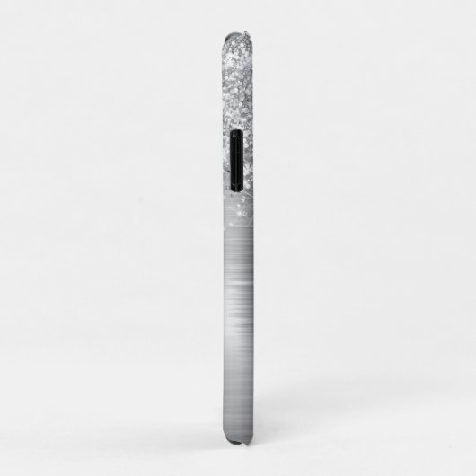 Chique zilveren folie faux glitter hot roze monogr Case-Mate iPhone case (Achterkant/rechts)