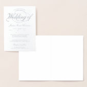 Chique zilveren folie script gevouwen bruiloft uit kaarten (Display)
