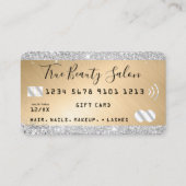 Chique zilveren glitter goud metalen credit gesche visitekaartje (Voorkant)