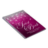 Chique Zilveren Glitter Heet Roze 21e Dag Gastenbo Notitieboek (Rechterzijde)