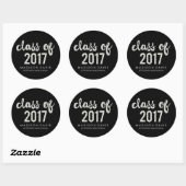 Chique zilveren glitter | Klasse van 2017 Afstuder Ronde Sticker (Vel)