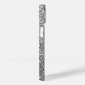 Chique zilveren glitter metallic glans monogram Case-Mate iPhone case (Achterkant / Rechts)
