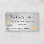 Chique zilveren glitter metallic goud credit gift visitekaartje (Voorkant)