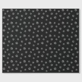Chique Zilveren Glitter Pootafdruk Patroon Cadeaupapier (Vlak)