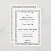 Chique zilveren glitter trim -3x5 bruiloft uitnodi kaart (Voorkant / Achterkant)