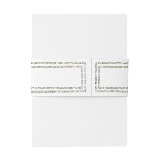Chique Zilveren Glitter Trim - Belly Band Uitnodigingen Wikkel (Achterkant Voorbeeld)