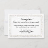 Chique zilveren glitter trim-ontvangst uitnodiging (Voorkant)
