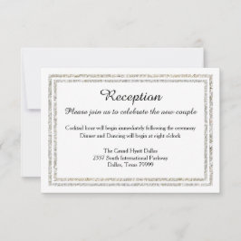 Chique zilveren glitter trim-ontvangst uitnodiging