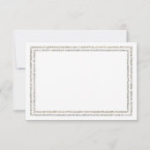 Chique zilveren glitter trim-ontvangst uitnodiging (Achterkant)