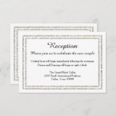 Chique zilveren glitter trim-ontvangst uitnodiging (Voorkant / Achterkant)