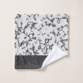 Chique zilveren glittermarmer bad handdoek (Wasdoekje)