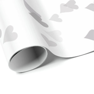 Chique Zilveren Hartjes Confetti Cadeaupapier