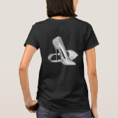 Chique Zilveren Hoge Hak Schoen T-shirt (Achterkant)