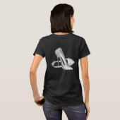 Chique Zilveren Hoge Hak Schoen T-shirt (Achterkant volledig)