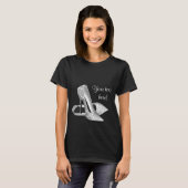 Chique Zilveren Hoge Hak Schoen T-shirt (Voorkant volledig)