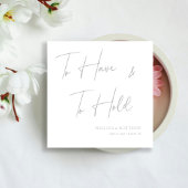 Chique zilveren kalligrafie om te hebben & te houd servet