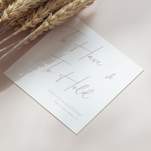 Chique zilveren kalligrafie om te hebben & te houd servet