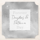 Chique zilveren kant kartonnen onderzetters (Voorkant)