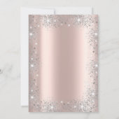 Chique zilveren kruis doop Roos gouden glitter sto Kaart (Achterkant)