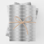 Chique Zilveren Lint Boog Bruidsdouche Inpakpapier Vel (In situ)