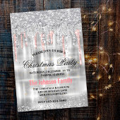 Chique zilveren roos gouden druipende glitter Kers Kaart