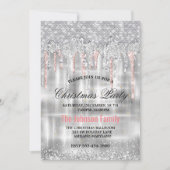 Chique zilveren roze gouden druipende glinsterende kaart (Voorkant)