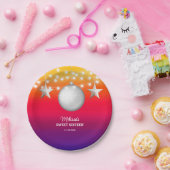 Chique zilveren ster string licht verloop verjaard papieren bordje (Feest)