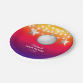 Chique zilveren ster string licht verloop verjaard papieren bordje (Gekanteld)