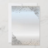 Chique zilveren tiara jurk sterren quinceañera kaart (Achterkant)