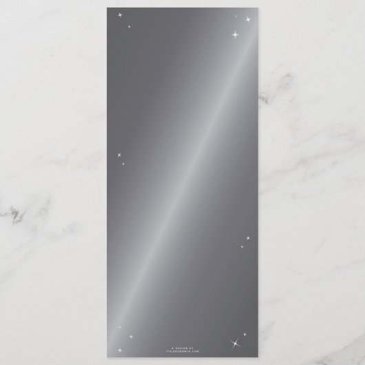 Chique Zilvergrijs Diamant Spinnenweb Flat 4 Cursu Menu (Achterkant)