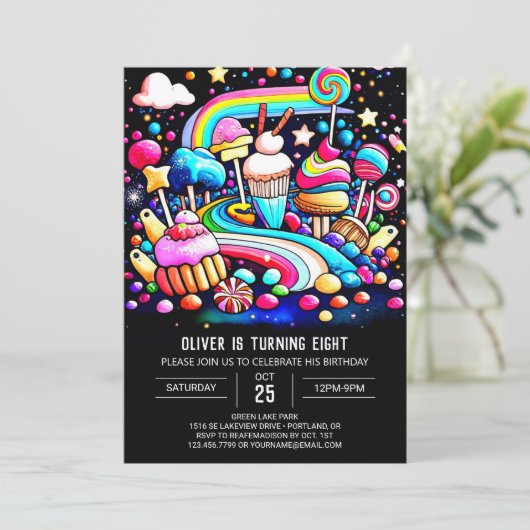 Chique zoete viering verjaardag kaart (Staand voorkant)