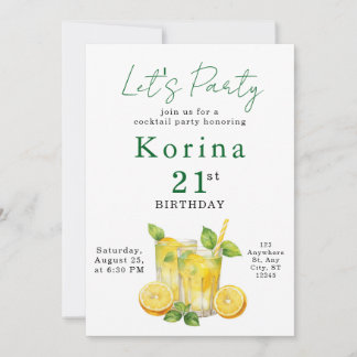 Chique zomer cocktail volwassenen verjaardagsuitno kaart