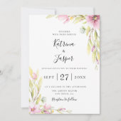 Chique zomer Wildbloemen bruiloft uitnodiging (Voorkant)
