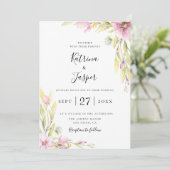Chique zomer Wildbloemen bruiloft uitnodiging (Staand voorkant)